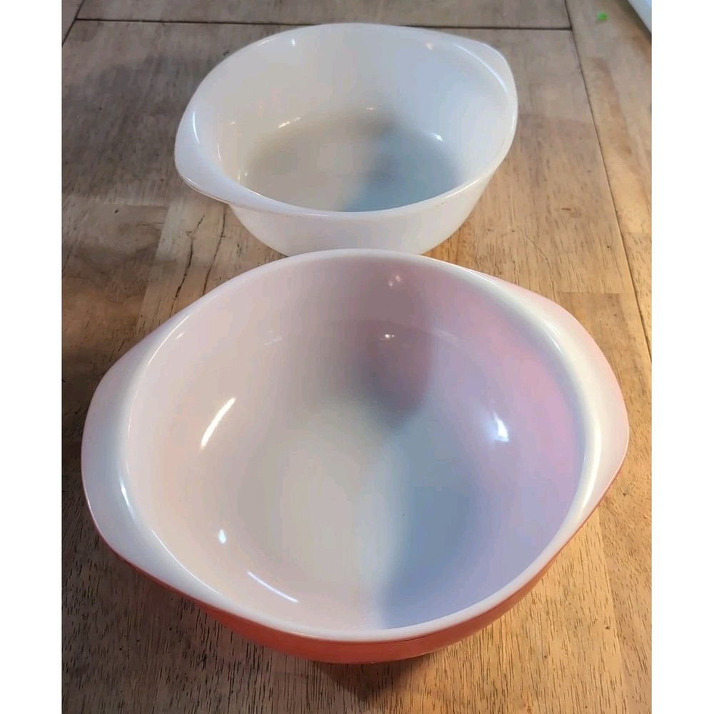 Vintage Pyrex Pink Casserole Baking Dish  Bowl 2 Qt #024 White Glasbake Bowl 2Qt